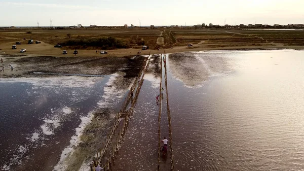 Evpatoria Crimea September 2021 Aerial View Salt Lake Sasyk Sivash — Stock Photo, Image