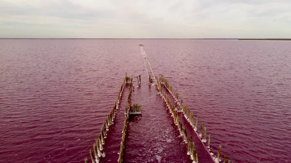 Evpatoria Crimea September 2021 Aerial View Salt Lake Sasyk Sivash — Stock Photo, Image