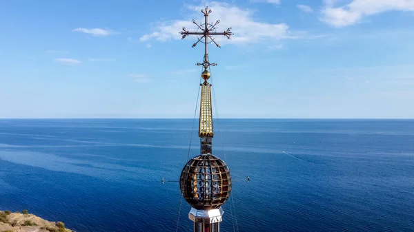 Malorechenskoye Criminalità Settembre 2021 Croce Sulla Guglia Del Faro Della — Foto Stock