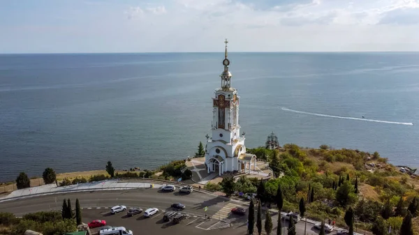 Malorechenskoe Crimea Września 2021 Latarnia Morska Świętego Mikołaja Świątynia Crimea — Zdjęcie stockowe