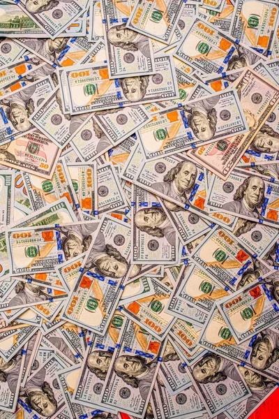 Contextul Banilor Mulțime Bancnote Hârtie Dolari Americani Afaceri Valută — Fotografie, imagine de stoc