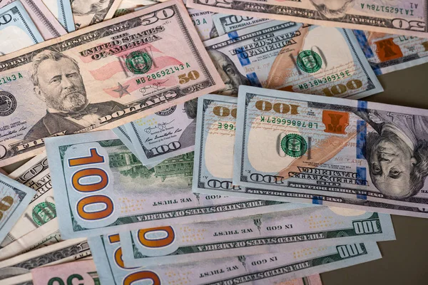 Afaceri Bogăţie Mulți Dolari Americani Fundal Culoare Măsline — Fotografie, imagine de stoc