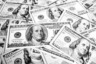 Arka planda Amerikan dolarları var. Mali ve bankacılık kavramı.