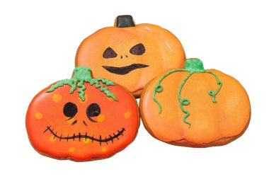 Halloween goodies. Gingerbread in the form of a pumpkin for Halloween.