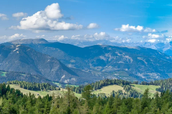 Med Utsikt Över Puez Geisler Naturpark Bergen Dolomiterna Sett Från — Stockfoto