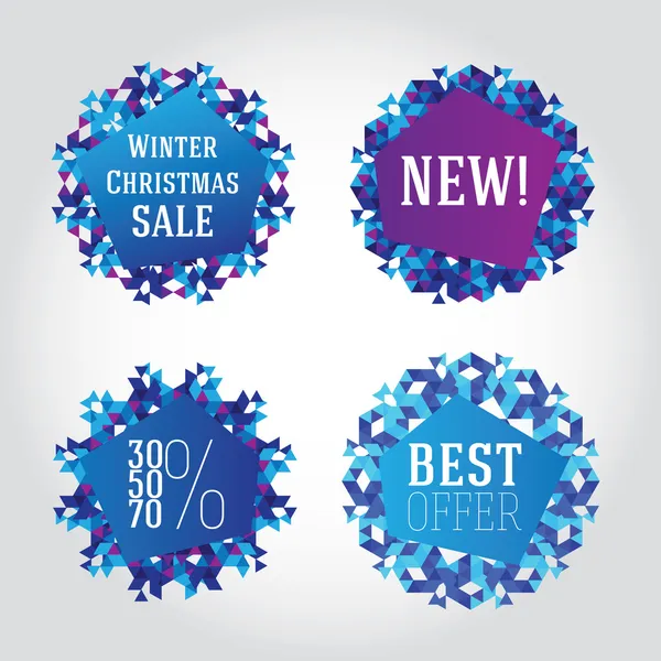 Winter Christmas sale design elements. — Stock Vector