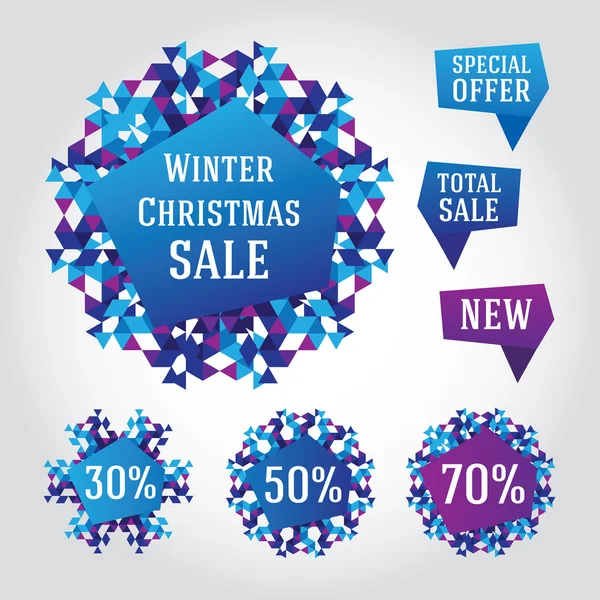 Winter Christmas sale design elements. — Stock Vector