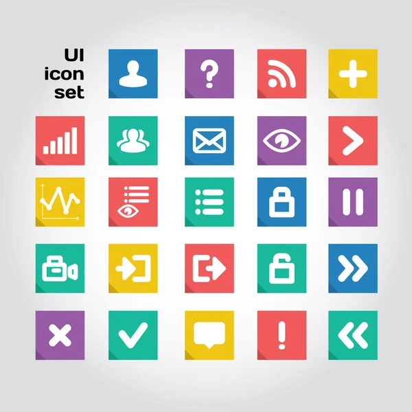 Interfaz de usuario conjunto de iconos cuadrados. Archivo en capas — Vector de stock