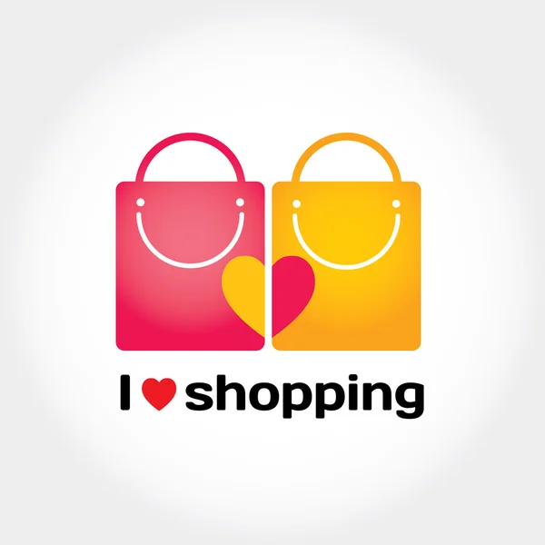 I love shopping vector sign — Stock Vector