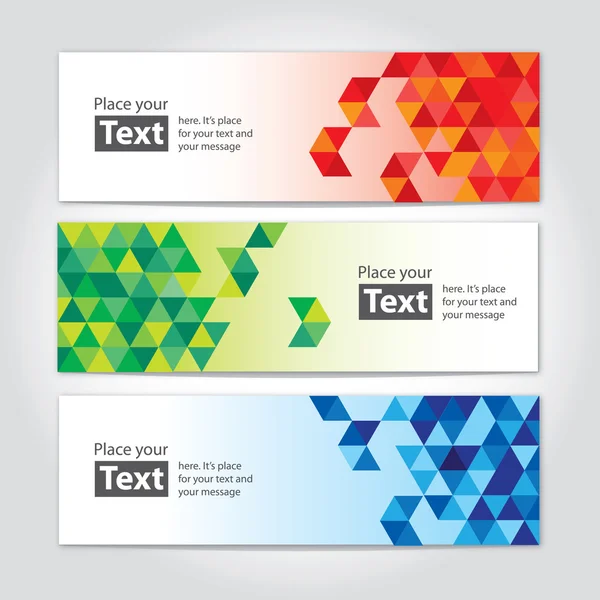 Abstracte kubieke banners met kubusvormige ontwerpelementen — Stockvector
