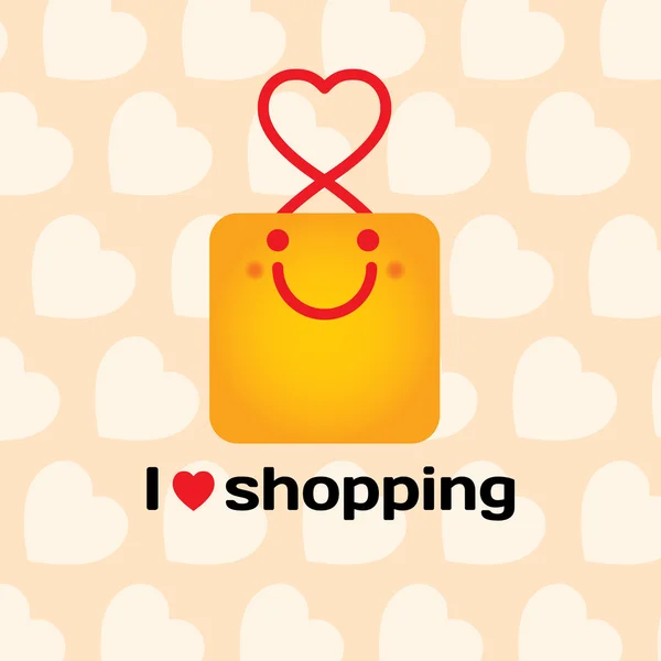 I love shopping. — Stock Vector