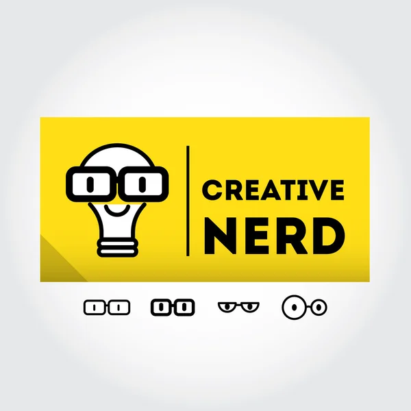 Αστεία nerd σημάδι με γυαλιά — Διανυσματικό Αρχείο