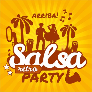 parti için poster dans salsa.