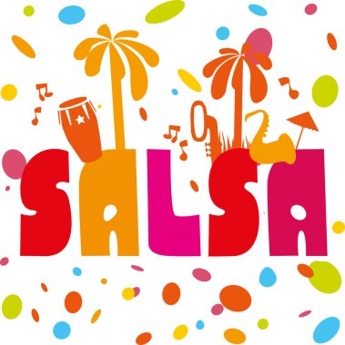 Salsa yazı avuç içi siluetleri ile