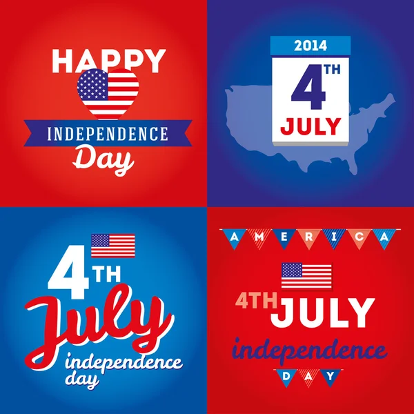 Set design elements for USA Independence Day — Stock Vector