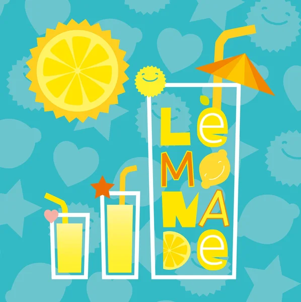 Lettering Limonada con vasos de limonada — Vector de stock
