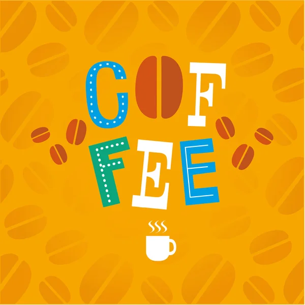 咖啡与咖啡模式刻字 — 图库矢量图片