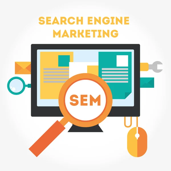 Processo di Search Engine Marketing — Vettoriale Stock