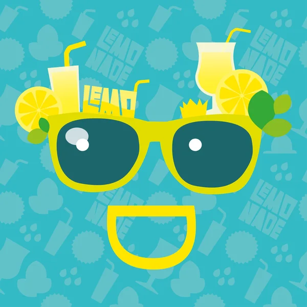 Lemonade smile sunglasses. — Stock Vector