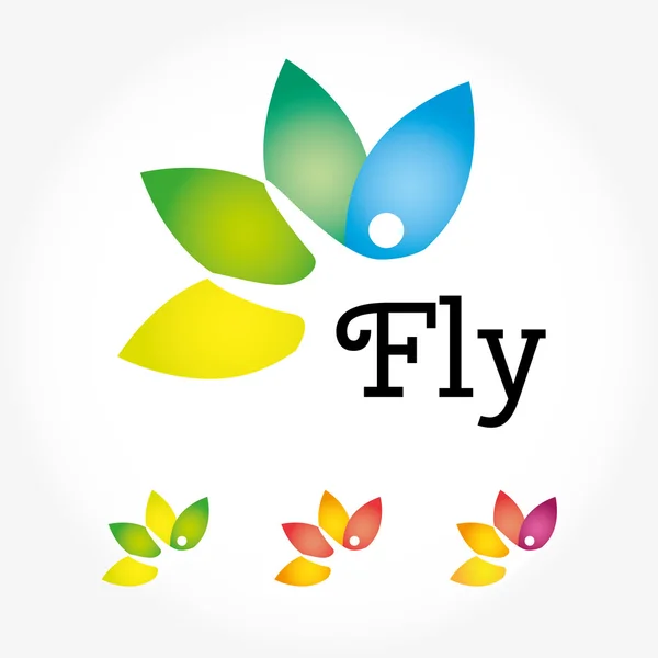 Yoga logo fly — Stok Vektör