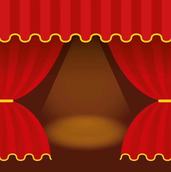 Red stage curtain — Stock Vector