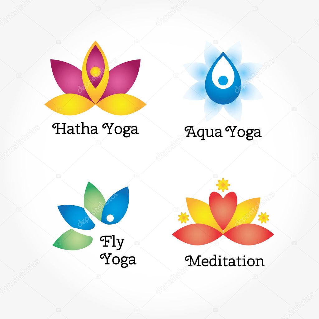 Set of four yoga logo