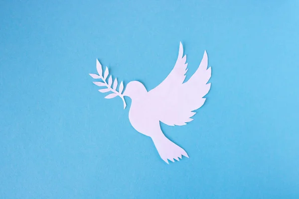 White Dove Cut Out Paper Background World Peace Day World — Fotografia de Stock
