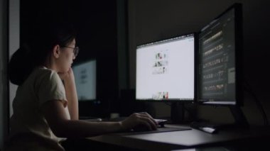 Asyalı kadınların gece geç saatlere kadar çalıştıkları gizli bir ofis bilgisayarındaki bir sorunu strese sokuyor..