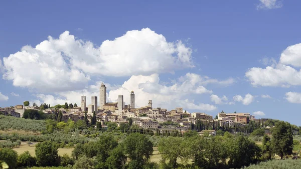 Panoramic View San Gimignano Italian Municipality Province Siena Italy Europe — ストック写真