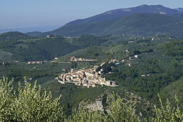 Valnerina Heuvels Provincie Terni Met Stad Montefranco Umbrië Italië — Stockfoto