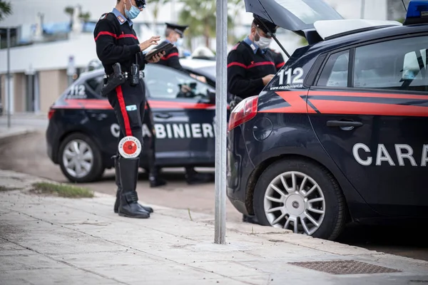 Палермо Италия 2022 Полицейская Машина Улице Городе Палермо — стоковое фото