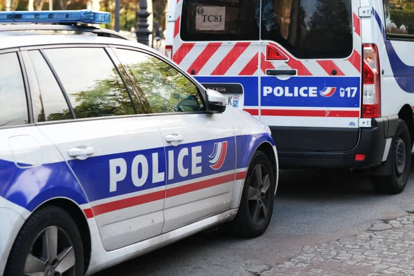 Parijs Frankrijk September 2020 Politieauto Straten Van Parijs — Stockfoto