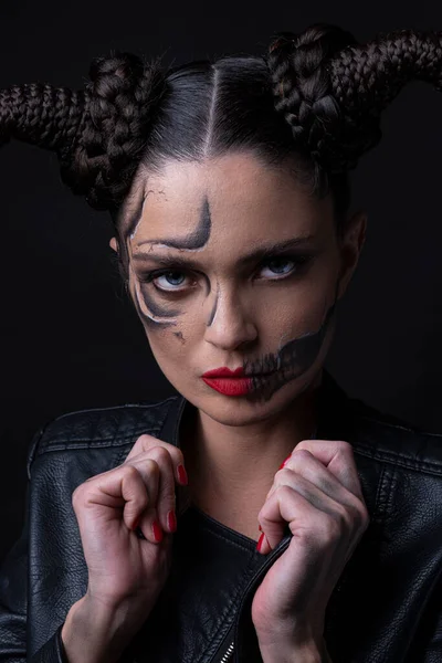 Dokonale Udělaný Halloween Makeup — Stock fotografie