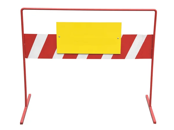 Small barrier with yellow plate — Stock Photo, Image
