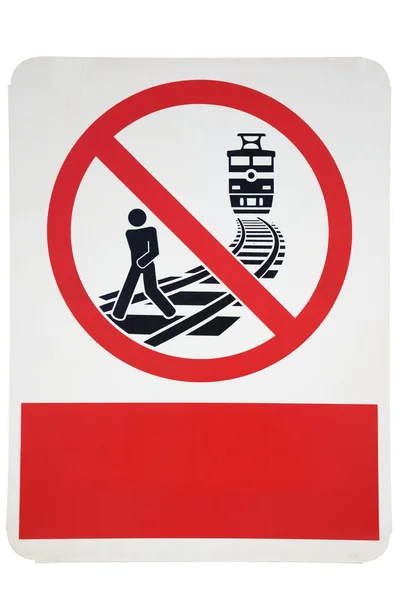 Prohibido caminar sobre los rieles — Foto de Stock
