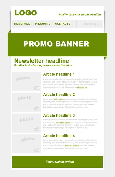 Bülten yeşil şablon