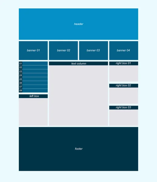 Layout aziendale del sito — Vettoriale Stock