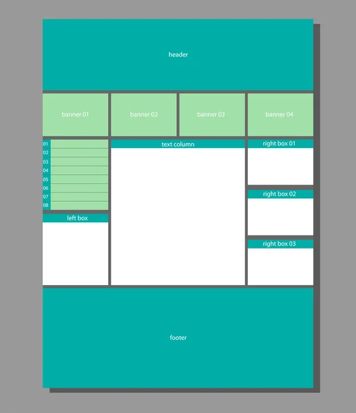 ウェブサイトのレイアウト — ストックベクタ