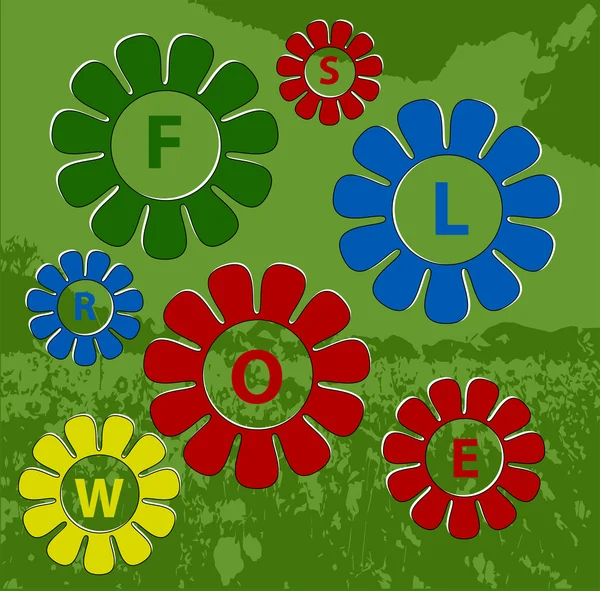 arka plan ile renkli bahar çiçekleri