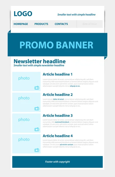 Mavi bülten şablonu ile iş tarz