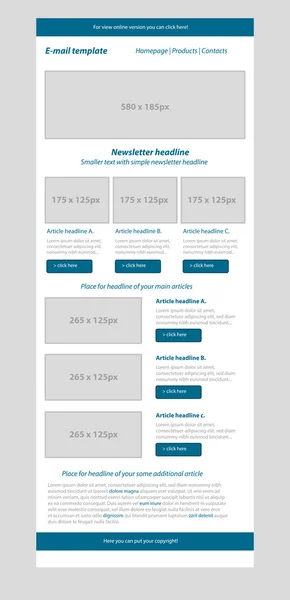Блакитний шаблон розсилки з діловим стилем — стоковий вектор