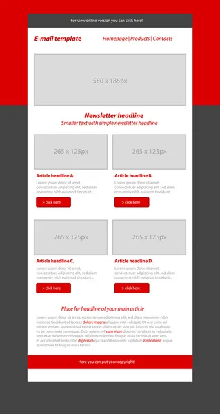 iş tarzı ile kırmızı bülten şablonu