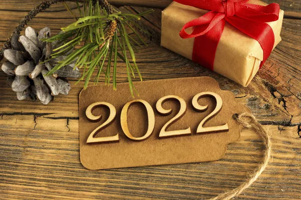 Szczęśliwego Nowego Roku 2022 Kreatywna Koncepcja Dla Nowego Roku Kartka — Zdjęcie stockowe