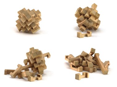 Wooden puzzle clipart