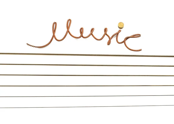 Музыка как надпись на струне . — стоковое фото