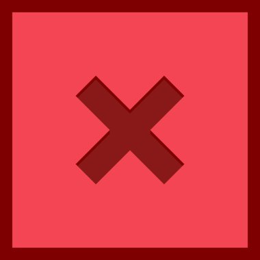 Yanlış notlar, yanlış işaretler, reddedilmiş, onaylanmamış, hayır, yanlış, tamam değil, yanlış seçimler, görev tamamlama, oylama. - vektör işareti sembolleri kırmızı. İzole edilmiş bir ikon. Düz biçim vektör illüstrasyonu.