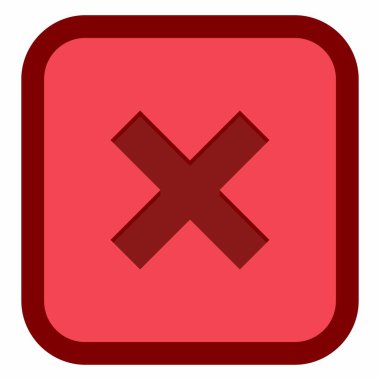 Yanlış notlar, yanlış işaretler, reddedilmiş, onaylanmamış, hayır, yanlış, tamam değil, yanlış seçimler, görev tamamlama, oylama. - vektör işareti sembolleri kırmızı. İzole edilmiş bir ikon. Düz biçim vektör illüstrasyonu.