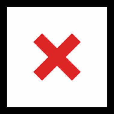 Yanlış notlar, yanlış işaretler, reddedilmiş, onaylanmamış, hayır, yanlış, tamam değil, yanlış seçimler, görev tamamlama, oylama. - vektör işareti sembolleri kırmızı. İzole edilmiş bir ikon. Düz biçim vektör illüstrasyonu.