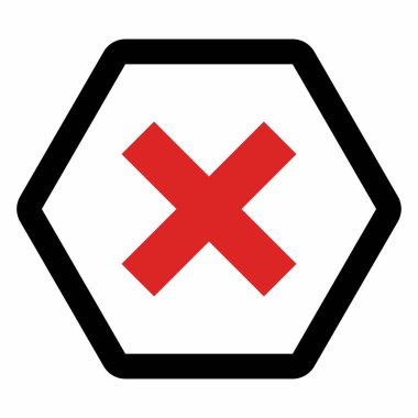 Yanlış notlar, yanlış işaretler, reddedilmiş, onaylanmamış, hayır, yanlış, tamam değil, yanlış seçimler, görev tamamlama, oylama. - vektör işareti sembolleri kırmızı. İzole edilmiş bir ikon. Düz biçim vektör illüstrasyonu.