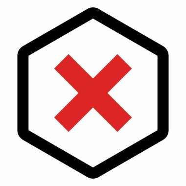 Yanlış notlar, yanlış işaretler, reddedilmiş, onaylanmamış, hayır, yanlış, tamam değil, yanlış seçimler, görev tamamlama, oylama. - vektör işareti sembolleri kırmızı. İzole edilmiş bir ikon. Düz biçim vektör illüstrasyonu.